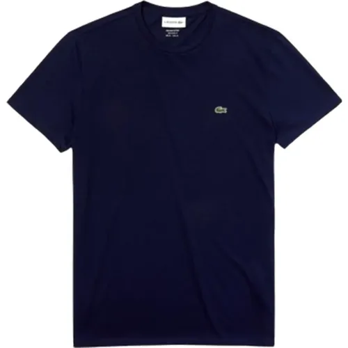 Marineblau Jersey T-Shirt , Herren, Größe: M - Lacoste - Modalova