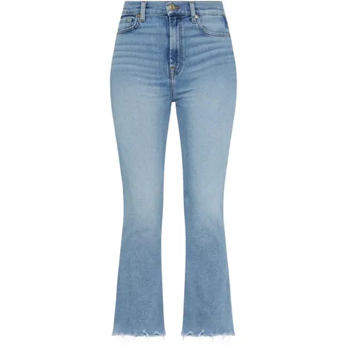 Kurze Flare High Waist Jeans , Damen, Größe: W26 - 7 For All Mankind - Modalova