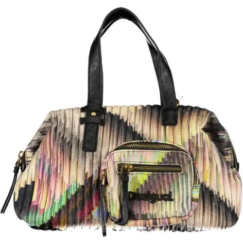 Schwarze Polyester-Handtasche mit Verstellbarem Schulterriemen - Desigual - Modalova