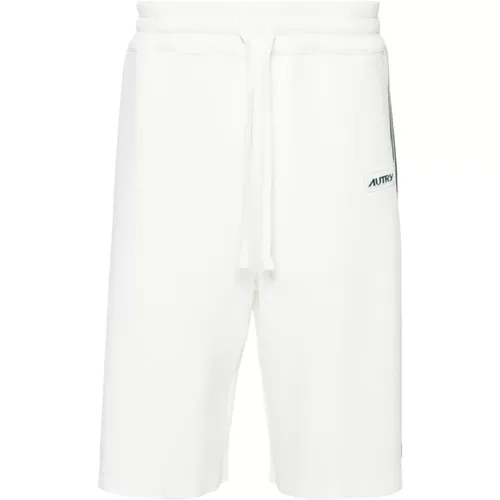 Weiße Shorts mit Seitenstreifen,Denim Shorts für Männer - Autry - Modalova
