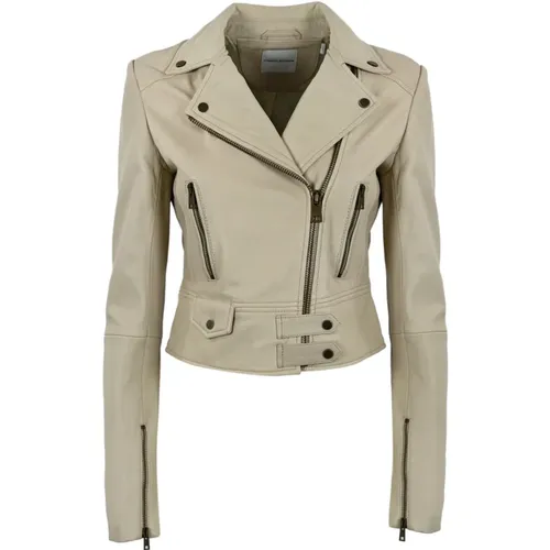 Leather Biker Jacket , female, Sizes: XS - pinko - Modalova