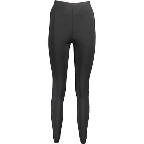 Schwarze Polyester-Leggings mit kontrastierenden Details , Damen, Größe: S - Calvin Klein - Modalova