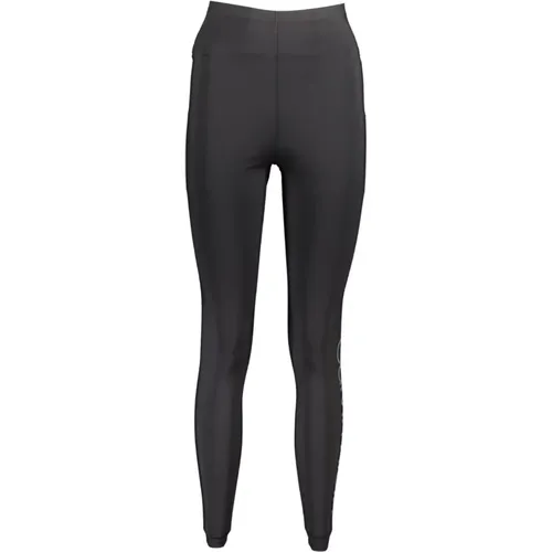 Schwarze Polyester-Leggings mit kontrastierenden Details , Damen, Größe: XS - Calvin Klein - Modalova
