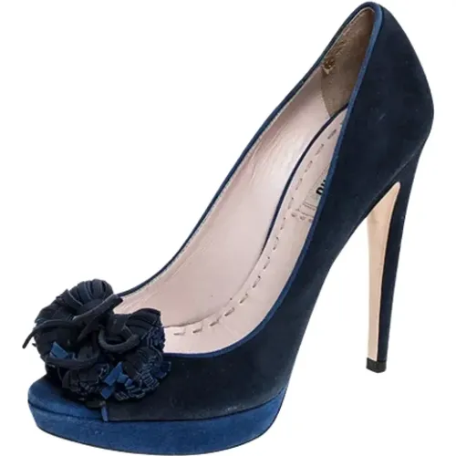 Pre-owned Suede heels , female, Sizes: 6 UK - Miu Miu Pre-owned - Modalova