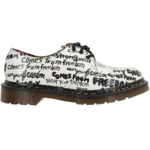 White Leather Derby Shoes with All-Over Print , female, Sizes: 3 UK, 6 UK, 4 UK, 5 UK, 7 UK - Comme des Garçons - Modalova