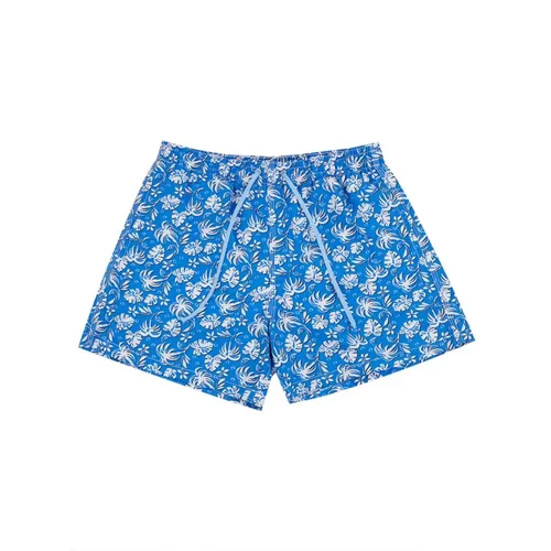 Blaue Blattmuster Boxershorts , Herren, Größe: S - Malo - Modalova