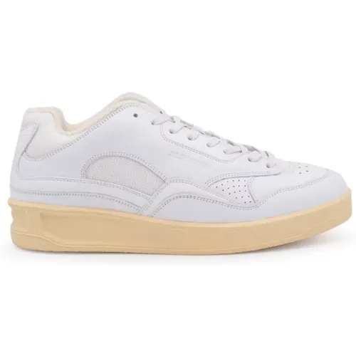 Leather Sneakers with Panelled Design , male, Sizes: 10 UK - Jil Sander - Modalova