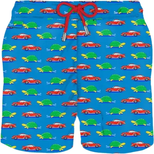 Blue Sea Clothing Turtle Print Swim Shorts , male, Sizes: XL, M, 2XL, L - MC2 Saint Barth - Modalova