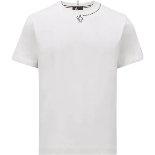 Grenoble Neck Branding Cotton T-Shirt , male, Sizes: S, L, M - Moncler - Modalova