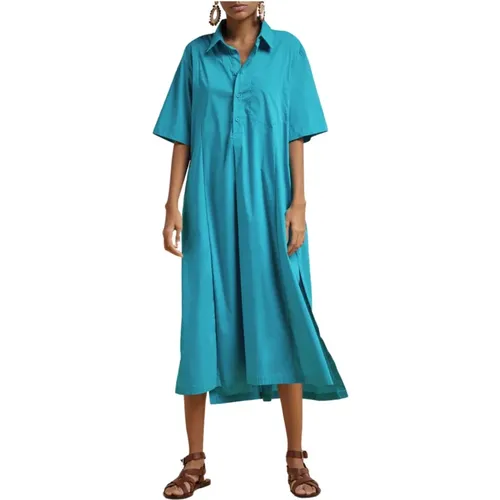 Maxi Polo Dress with Side Slits , female, Sizes: XL - Liviana Conti - Modalova