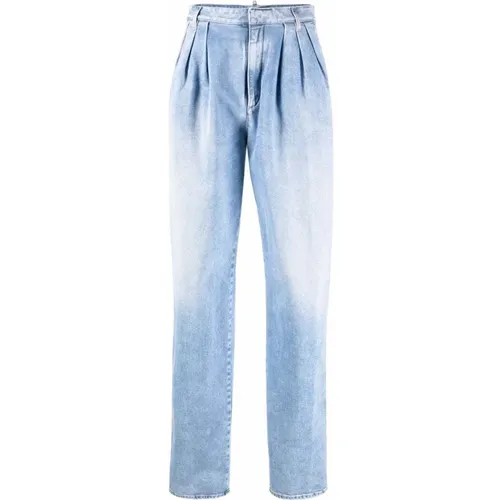 High-Waisted Boxy Jeans mit Falten , Damen, Größe: XS - Dsquared2 - Modalova