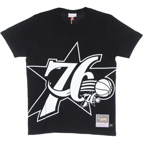 NBA Big Face Tee Schwarz , Herren, Größe: XL - Mitchell & Ness - Modalova