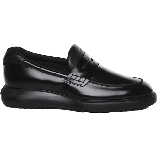 Leather Loafers with Memory Foam , male, Sizes: 10 UK - Hogan - Modalova