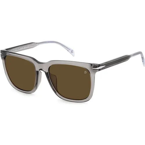Transparent Grey/Brown Sunglasses,Brown Horn/Blue Sunglasses - Eyewear by David Beckham - Modalova