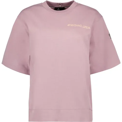 Logo Oversized Rundhals T-shirt , Damen, Größe: S - Moncler - Modalova