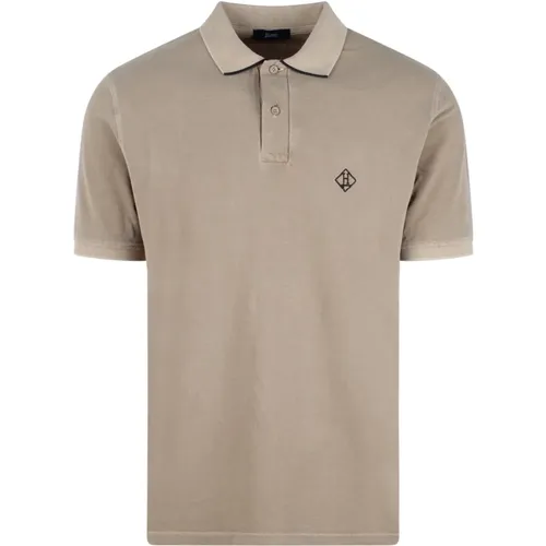 Pigment DYE Pique` Polo Shirt , male, Sizes: M, 2XL - Herno - Modalova