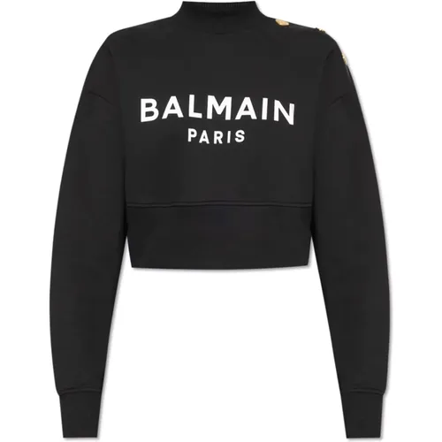 Sweatshirt mit Logo , Damen, Größe: M - Balmain - Modalova