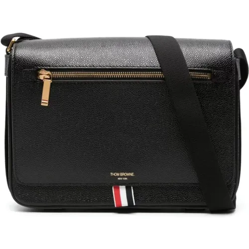 Reporter Tasche aus Pebble Grain Leder - Thom Browne - Modalova