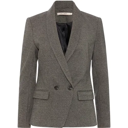 Trendiger karierte Blazer mit exklusiven Knöpfen , Damen, Größe: M - RUE de FEMME - Modalova