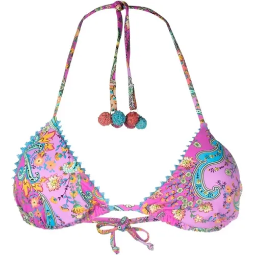 Paisley Mulberry Dahlia Bikini Triangle Top - Twinset - Modalova