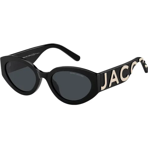 Schwarze Weiß/Graue Sonnenbrille , Damen, Größe: 54 MM - Marc Jacobs - Modalova