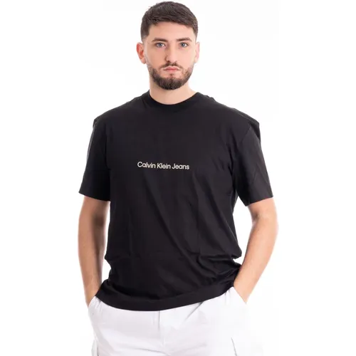 Square Frequency Logo T-Shirt , Herren, Größe: XL - Calvin Klein Jeans - Modalova