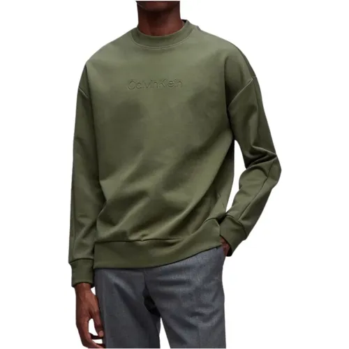 Herren Sweatshirt mit geprägtem Logo - Calvin Klein - Modalova