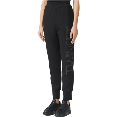 Joggers with Wide Waistband and Comfortable Fit , female, Sizes: S - Twinset - Modalova