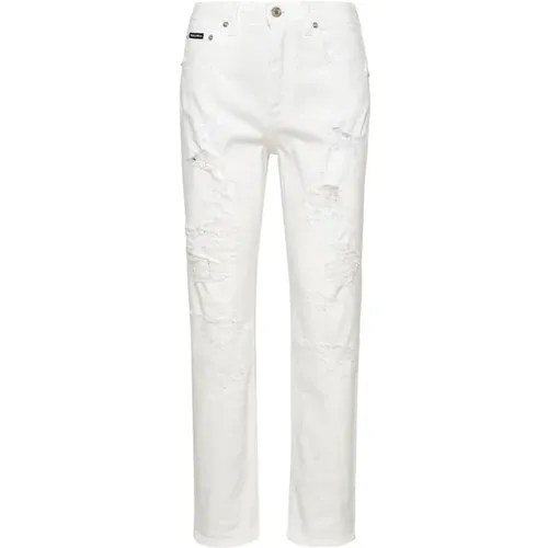 Stilvolle weiße Baumwoll Boyfriend Jeans - Dolce & Gabbana - Modalova