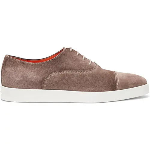 Wildleder Oxford Derby Schuh , Herren, Größe: 43 1/2 EU - Santoni - Modalova