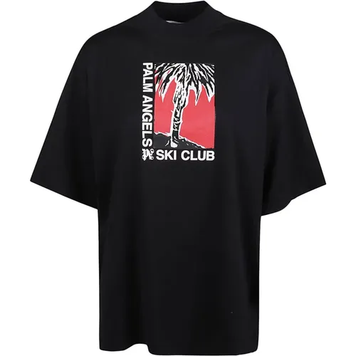 Ski Club Oversize T-shirt , female, Sizes: S - Palm Angels - Modalova