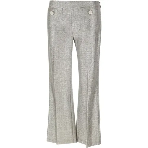 Silver Trousers , female, Sizes: M, XS - Elisabetta Franchi - Modalova