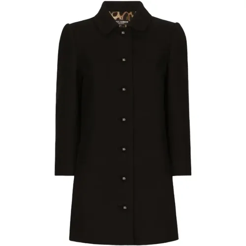 Logo Coat in Wool Blend , female, Sizes: XL, L - Dolce & Gabbana - Modalova