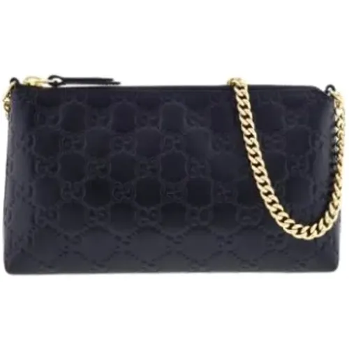 GG Leather Chain Wallet , female, Sizes: ONE SIZE - Gucci - Modalova