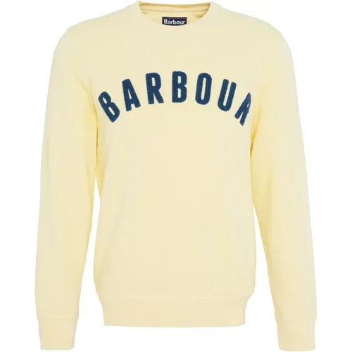 Prep Logo Crew Sweatshirt Heritage Lemon , Herren, Größe: L - Barbour - Modalova