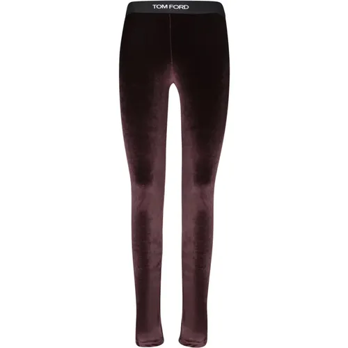 Velvet Leggings Luxury Trousers , female, Sizes: M, S - Tom Ford - Modalova