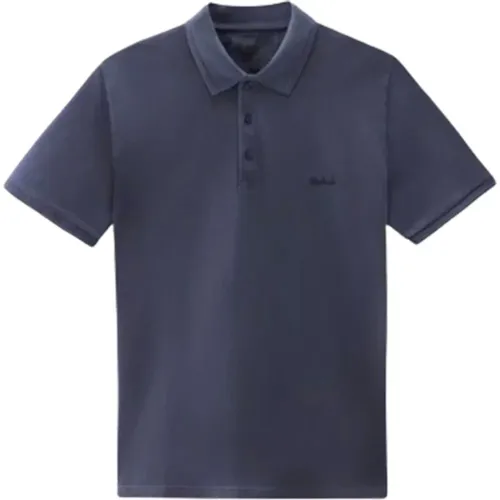 Melton Blue Polo Shirt Woolrich - Woolrich - Modalova