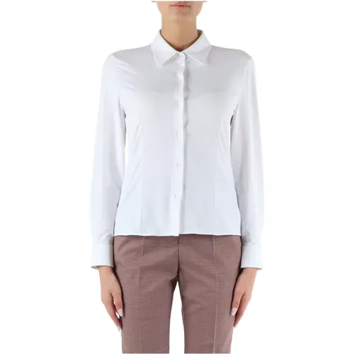 Stretch fabric shirt with classic collar , female, Sizes: L, 3XL, 4XL, XL, M, 2XL - Boss - Modalova