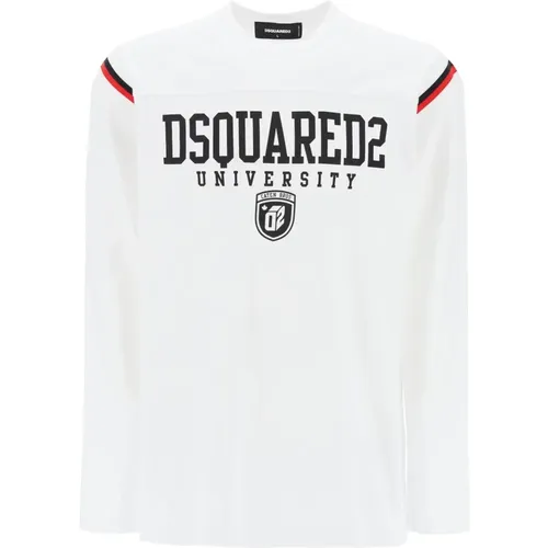 Varsity Logo Langarm T-Shirt - Dsquared2 - Modalova