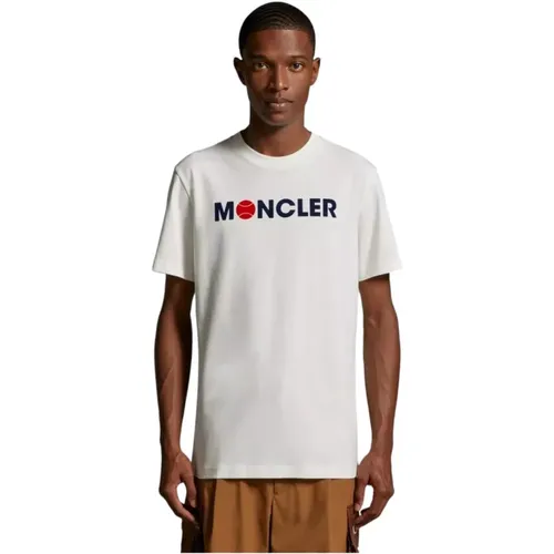 Tennis Logo T-Shirt Weiß , Herren, Größe: M - Moncler - Modalova