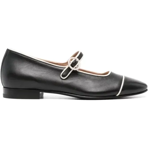 Leather Flat Shoes with Buckle Strap , female, Sizes: 4 1/2 UK, 6 UK, 4 UK, 3 UK, 7 UK - Carel - Modalova