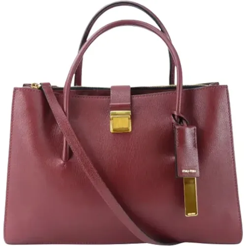 Pre-owned Leather totes , female, Sizes: ONE SIZE - Miu Miu Pre-owned - Modalova