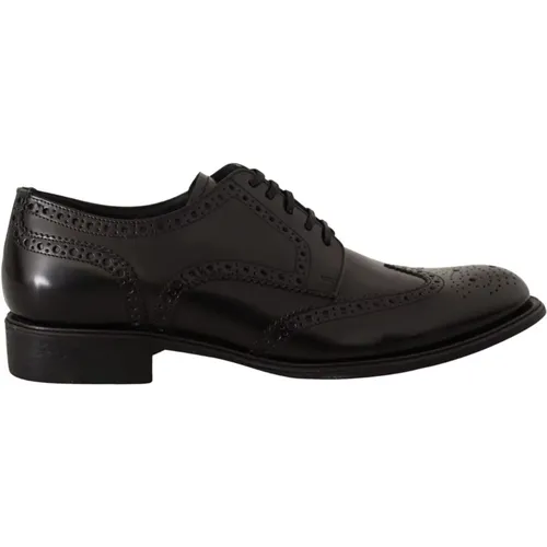 Business Shoes,Schwarze Leder Wingtip Derby Oxford Schuhe - Dolce & Gabbana - Modalova