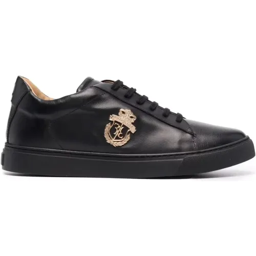 Leather Lo-Top Crest Sneakers , male, Sizes: 10 UK, 11 UK - Billionaire - Modalova