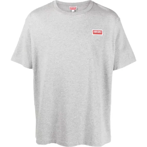 Graues Logo-Patch T-Shirt Kenzo - Kenzo - Modalova