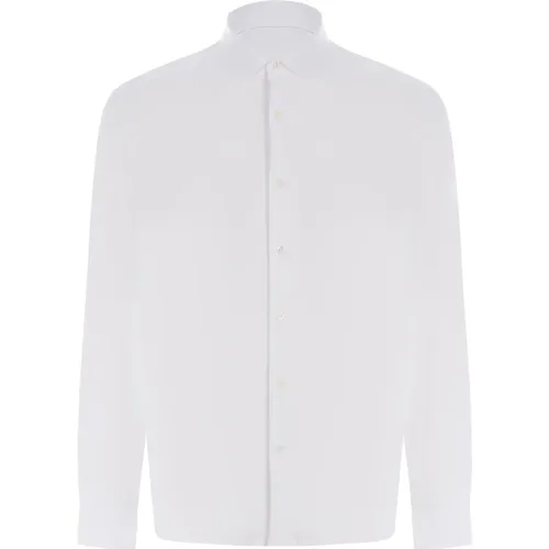 Klassisches Weißes Baumwoll-Jerseyhemd , Herren, Größe: M - Filippo De Laurentiis - Modalova