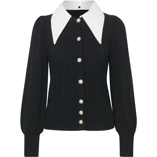 Sophisticated Striped Collar Cardigan , female, Sizes: L, M, S, XS, XL - Gestuz - Modalova