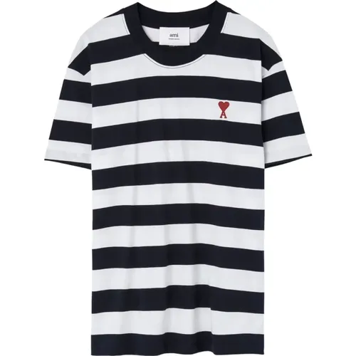 Striped Unisex Shirt , male, Sizes: L, M, XL - Ami Paris - Modalova