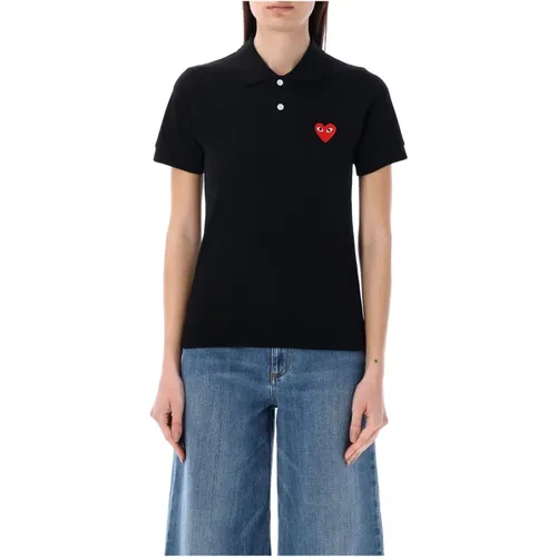 Red Heart Polo Shirt , female, Sizes: M - Comme des Garçons - Modalova