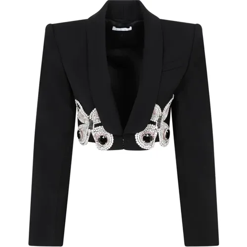 Embroidered Butterfly Cropped Blazer , female, Sizes: 2XS - Area - Modalova